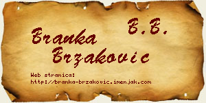 Branka Brzaković vizit kartica
